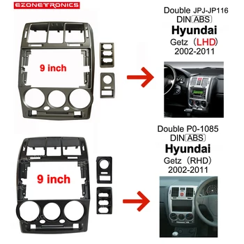  1/2Din Car DVD Singurul Cadru Audio Montarea Adaptorului de Bord Tapiterie Angel Panoul de 9 inch Pentru Hyundai Getz 2002-2011 LHD Dublu Jucător de Radio