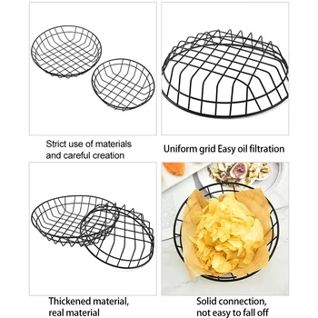  1 BUC Oțel Inoxidabil cartofi Prajiti Coș de Alimente Gustare Chips-uri de Cartofi rezistență la Căldură Recipient de Tacamuri de Bucatarie Instrumente de Gătit