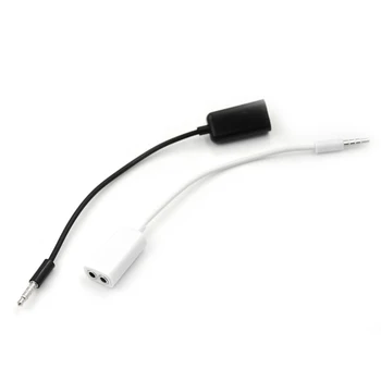  1 buc Universal 3.5 mm Audio Cablu Dublu Căști Cu Y Splitter Cablu Cablu Adaptor Jack Plug Ușor de A Transporta în Jurul valorii de Alb Negru