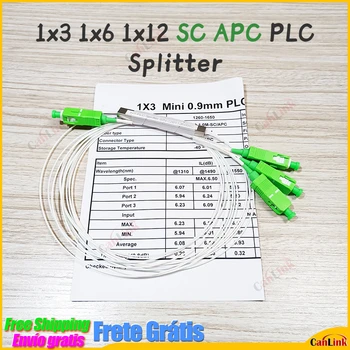  10 buc/Lot 1X3 1X6 1X12 PLC SC/APC SM Singur Modul de 0.9 mm G657A1 LSZH 1m FTTH Fibra Optica Splitter