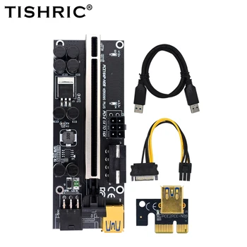  10buc TISHRIC Modernizate VER009s Plus PCI-E PCIE Riser Card Ver 009S USB 3.0 SATA 15Pin la 6pini Adaptor Pentru Minerit BTC Miner