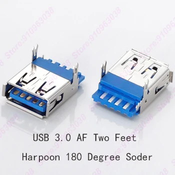  10pieces USB 3.0 Conector Female de Mare viteză de Transmisie de Date USB 3.0, Jack AF 2Feet 180° Lipire