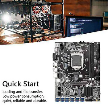  12 Card GPU B75 BTC Mining Placa de baza+PROCESOR+Ventilator+Pad Termic+4G RAM DDR3+Cablu SATA 12 USB3.0(PCIE) LGA1155 DDR3, SATA3.0