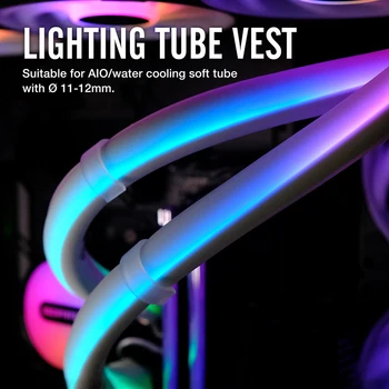  2 buc AIO Apă rece Tuburi 33cm 30 LED-uri AIO Tub Maneca 5V 3Pin ARGB Cauciuc Moale Furtunul Aura de Sincronizare Fuziune RGB Mystic Light
