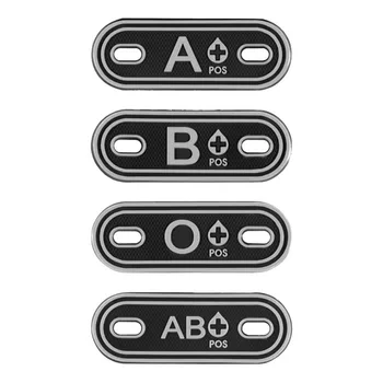  2 Buc PVC Tip de Sânge tag grup A+ B+ AB+ O+ Pozitiv Patch-uri Insigne a B AB O POS Tactice Patch pentru Sac de Șiret cu Fermoar