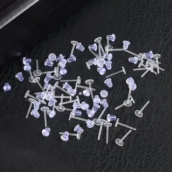  200Pcs/Lot Silicon Cercei din Plastic Gol Ace Stud Cap Mic Constatările DIY Cercei Spatele Dopuri Pentru a Face Bijuterii Consumabile