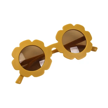  2021-05-27 Lioraitiin Copii mici Rotunde ochelari de Soare Baieti Fete Drăguț Mat Culoare Cadru de Flori în aer liber, rezistente la Ultraviolete cu Ochelari