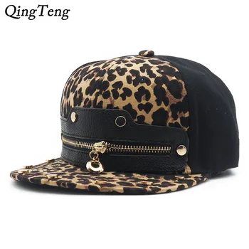  2021 Bărbați Hip Hop De Moda Cap De Imprimare Leopard Cu Fermoar Personalizat Snapback Pălării Ieftine De Vară În Aer Liber Palarie De Soare Swag Șapcă De Baseball Casquette