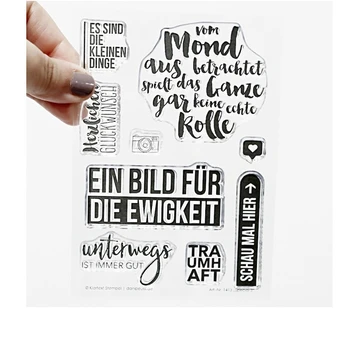  2021 New Sosire cuvinte germane Limpede Transparent Silicon Ștampilă Sigiliu pentru DIY Scrapbooking Album Foto Decorative clar timbre