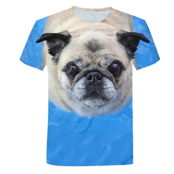  2022 3D T-shirt Pug Câine Animal Tipărite de Îmbrăcăminte pentru Bărbați Tricou Unisex Streetwear cu mânecă Scurtă Top Casual de Vara de sex Masculin Cool Tee