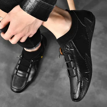  2022 Bărbați Mocasini Bărbați din Piele Pantofi Casual lucrate Manual pentru Bărbați Adidași Breathabl de Conducere Pantofi de Designer de Moda pentru Bărbați de Lux, Pantofi pentru Bărbați