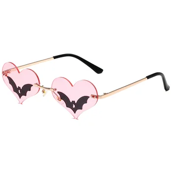  2022 Noua Moda Dragoste Formă Bat ochelari de Soare Pentru Femei Amuzant fără ramă Ochelari de Soare Pentru Femei Personalitate Metal Bărbați Ochelari