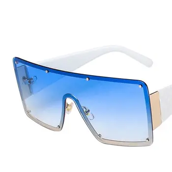  2022 Piața de Moda ochelari de Soare Femei, Omul de Brand Designer Supradimensionate Gradient-O bucată de Plat de Top Nuante de Stil UV400 Noi Ochelari de Soare