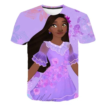  2022 Vara Encanto Tipărite Fete T-Shirt Pentru Copii Mâneci Scurte Desene Animate Tricouri Copii Disney Mirabel Printesa Topuri Casual Tees