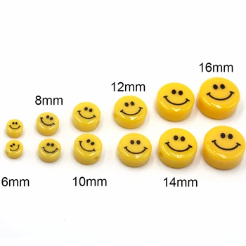  20buc 6 8 10 12 mm Acril Galben Zâmbet Margele Pentru a Face Bijuterii Vrac Distanțate Margele Zâmbet Fata Margele Pentru a Face Bijuterii en-Gros