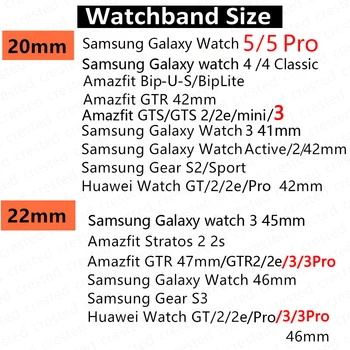 20mm 22mm Trupa pentru Samsung Galaxy Watch 5/4/Clasic/46mm/42mm/active 2 Viteze s3/S2 bratara de silicon Huawei GT/2/GT2/3 Pro curea