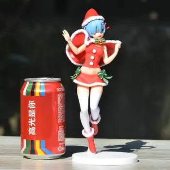  22cm Re:ZERO -Incepand de Viață într-o Altă Lume Anime Figura Rem Santa Ver Acțiune Figura Figura Ram de Colectare Model de Papusa Jucării