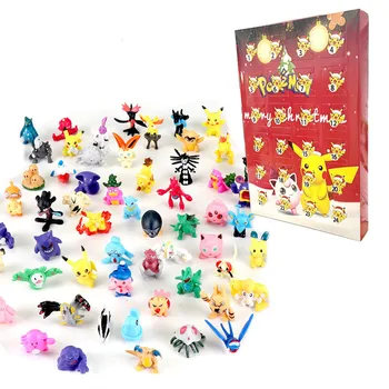  24buc Set Pokemon Figura Crăciun Advent Calendar Orb Cutie Kawaii Pikachu Anime PVC Model de Copil Jucărie de Halloween, Cadou de Crăciun