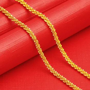 24K Aur Pur Caterpillar Colier Super Stralucitoare Pentru Femei Nuntă Dubai 999 Pur Placat cu Aur de Clavicula Lanț Brățară Bijuterii