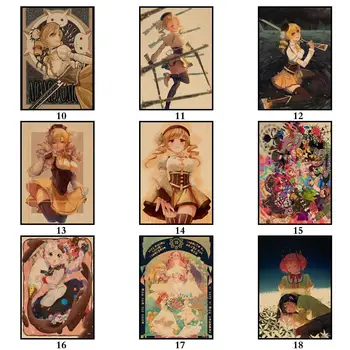  30 de Modele de Anime Puella Magi Madoka Magica Kraftpaper Poster Acasă Decal Arta Pictura Amuzant Perete Autocolant pentru cafenea Bar 2