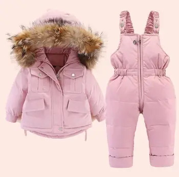  -30 Iarna Rusia pentru Copii Îmbrăcăminte Îmbrăcăminte Set 80% Rață Jos Pantaloni-Jacheta pentru Copii Fete Băieți Haina Palton Ponei