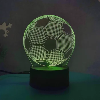  3D Lumina de Noapte Mondial de Fotbal de Control de la Distanță 16 Culori Usb Alimentat Camera Lumina de Noapte Model Fotbal Seria Princess Joc de Logo-ul