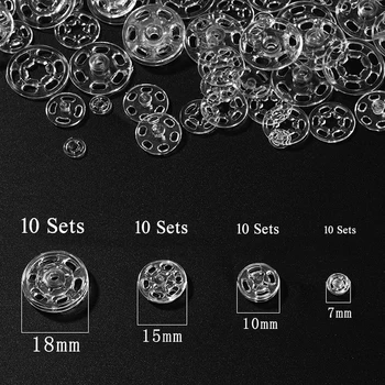  40 de Perechi de Plastic Buton de Fixare Anticipate Invizibil Capse Transparent Coase pe Butoane pentru Haine DIY Meserii Cămașă de Cusut