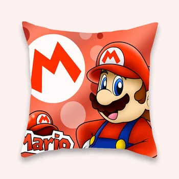  45*45CM Super Mario Bros Desene animate față de Pernă față de Pernă Anime Cifre Mario, Luigi, Yoshi, Bowser Wario Acasă Imprimarea față de Pernă