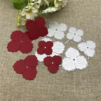  5 flori Rame dantela de Metal de Tăiere Moare Șabloane Pentru DIY Scrapbooking Decorative Relief Artizanale Șablon