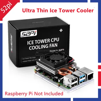  52Pi Nou Ultra Subțire de Gheață Tower Cooler CPU Racire Ventilator Radiator Radiator pentru Raspberry Pi 4 Model B
