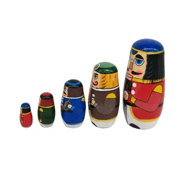  5Pcs/Set spargatorul de Nuci lucrate Manual din Lemn de Rusia Păpuși Matrioșka Jucărie pentru Copii
