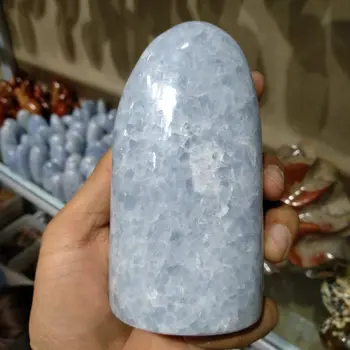  650g piatra de cristal natural celestite cuarț sta piatră șlefuită Celestite Cristal de Cuarț pentru decor