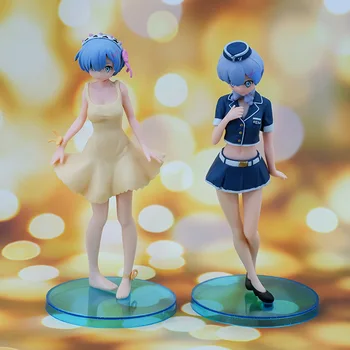  6Pcs Figura Anime Re:Viața Într-O Lume Diferită De Zero Rem Ram Copilărie PVC figurina Figurina Model de Jucarii si Cadouri