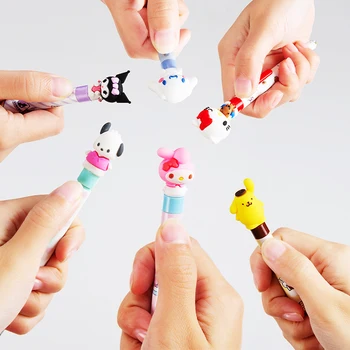  6Pcs Sanrioed Neutru Pen Kawaii Elevii Papetărie Drăguț Anime Melodia Mea Kuromi Hello Kitty Roller Ball Pens 0,5 MM Cadouri pentru Copii