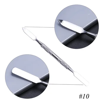  7 Tipuri Inoxidabil Împingător Cuticula Unghiilor De Arta Amestecand Poloneză Pulbere Amestec Spatule Ton Tije Manichiura Unghii Îngrijire Instrumente