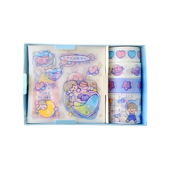 9pcs/cutie Kawaii Autocolant Washi Tape Set DIY Scrapbooking Jurnal Album Decorative Papetărie Drăguț de Mascare Benzi de Copii Cadou