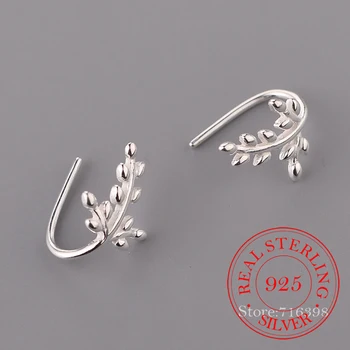  Argint 925 Frunze Cercei Stud Pentru Femei, Cadou de Nunta Hipoalergenic Sterling-silver-bijuterii brincos