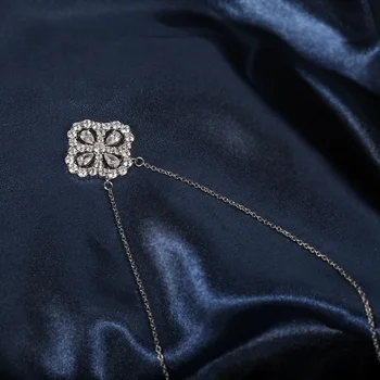  Argint 925 ridicat de carbon diamant gol în formă de floare zircon inel picătură de apă rotund colier de flori de sex feminin petrecere de ziua de bijuterii