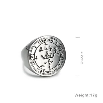  Arhanghelul lui Solomon Inele, Amuleta cu Simbolul din Oțel Inoxidabil Deget pentru Bărbați-L StarofDavid Bijuterii NOI Dimensiuni 7-14