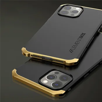  Armura de Metal din Aluminiu de caz Pentru iPhone 13 12 11 Pro Max rezistenta la Socuri Capacul din Spate pentru iphone 13 Pro XS MAX XR 6 7 8 Plus X Înapoi Coques