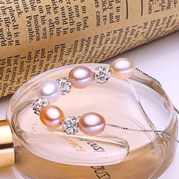  ASHIQI Nou și Fierbinte Vinde argint 925 Pandantiv Real Multi Orez Natural de apă dulce pearl colier pentru femei cadouri bijuterii