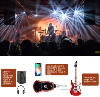  B6 Bluetooth Reîncărcabil Chitara Electrica pentru Căști Mini Amplificator cu 5 Efecte de Chitara Amplificator pentru Căști Chitara Amplificator pentru Căști