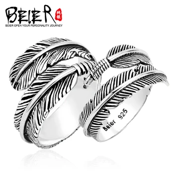  Beier nou magazin sterling pană inel pentru femei/bărbați de mari/mici, de înaltă calitate, deschide bijuterii de nunta BR-SR011