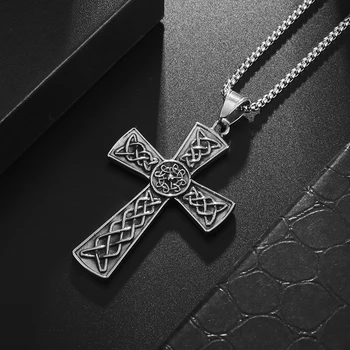  Bărbați Viking Celtic Cross Colier Design Unic Pandantiv Amuleta de Metal de Înaltă Calitate Bijuterii de Epocă