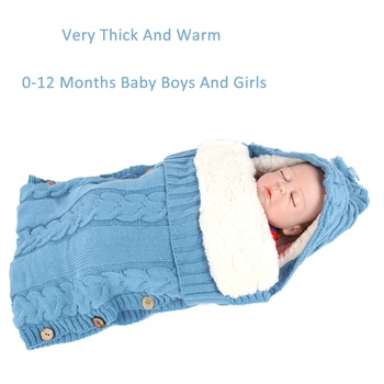  Cald Tricotate Gros Copii Haine Sac de Dormit de Iarna Drăguț Haine pentru Copii Pijamale Pentru Fete Baietii de Dormit 0-12 luni