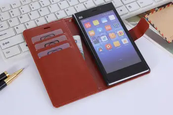  Capa Fundas XiaoMi Mi3 de Lux Portofel caz piele Flip cover stand Titularul Cardului de bani sloturi toc pentru XiaoMi Mi3 M3 Miui3 Azns