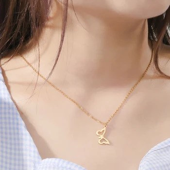  Cazador Coreean Din Oțel Inoxidabil Fluture Pandantiv Colier Modern De Aur De Culoare Lanț De Coliere Pentru Femei Cadouri Bijuterii Noi 2023