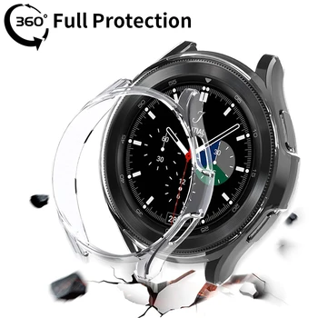  Ceas de Acoperire pentru Samsung Galaxy Watch 4 40mm 44mm 42mm 46mm PC Mat Caz, Toate-în Jurul valorii de Bara de protecție de Protecție Coajă Proteja iWatch 4