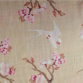  Chunzhiyan de înaltă calitate naturale pure ramie lenjerie de pat tesatura imprimata, potrivit pentru cheongsam,rochie, rochie de vara, slim DIY cusut designeri