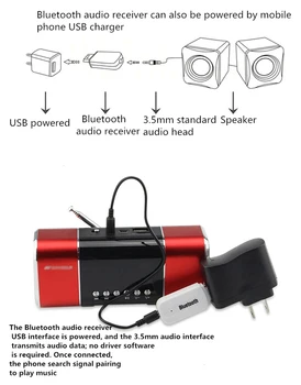  Compatibil Bluetooth Receptor Audio Adapter Wireless Muzica A2DP Dongle Cu Jack de 3,5 mm AUX Transmițător de Încărcare USB Audio Video